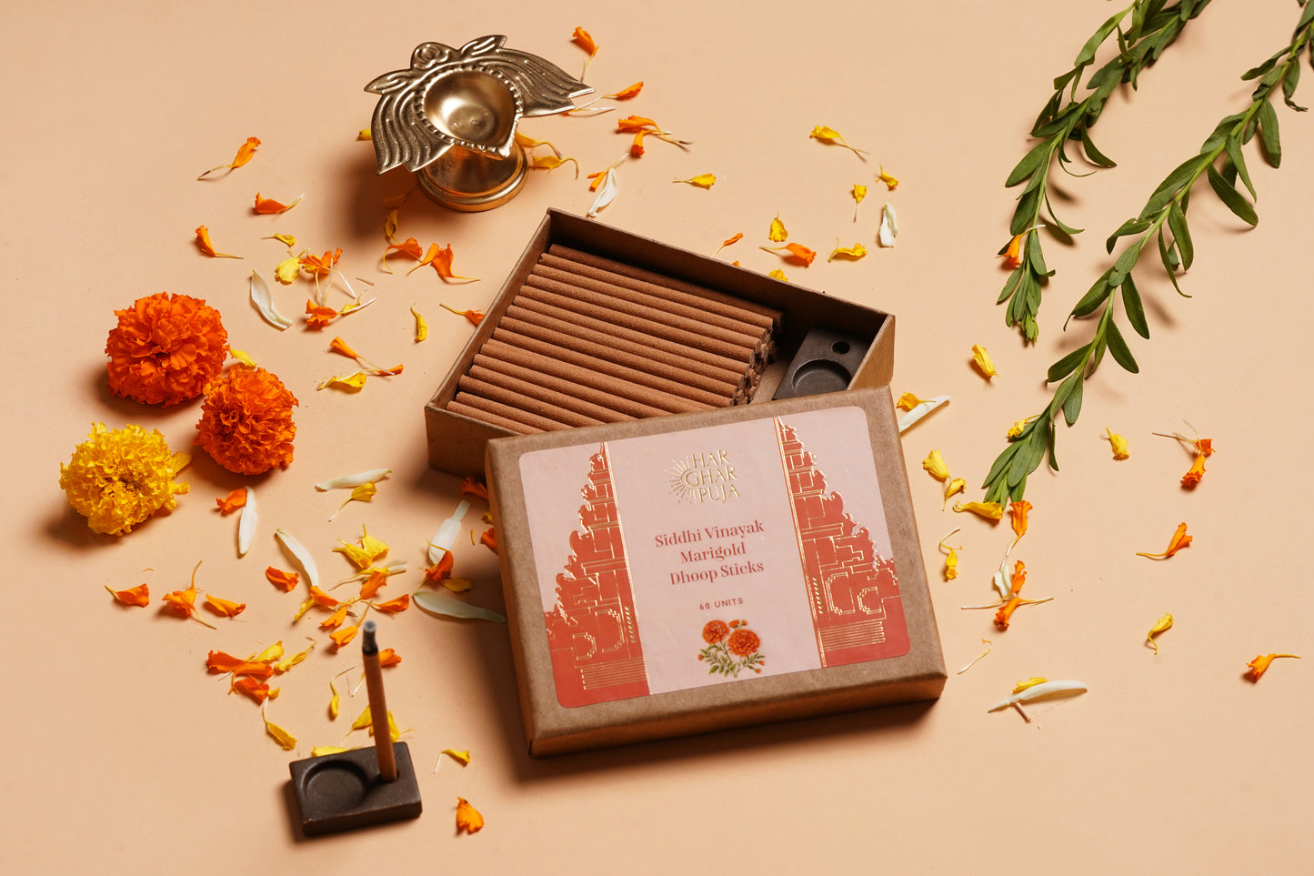 Har Ghar Puja Marigold & Chandan Dhoop Sticks