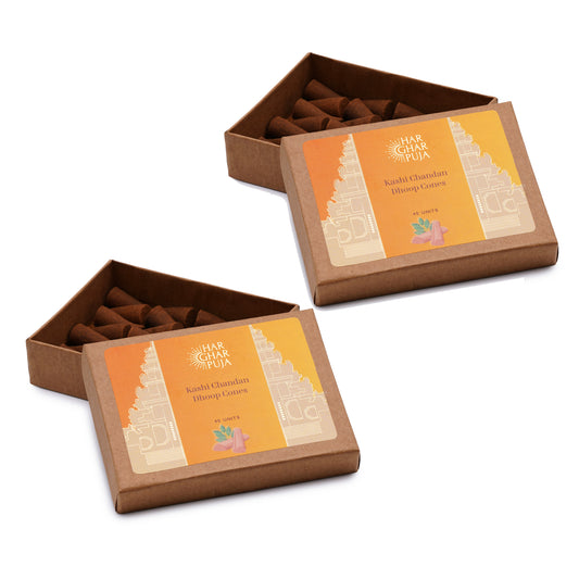 Har Ghar Puja Kashi Chandan Dhoop Cones (Set of 2)