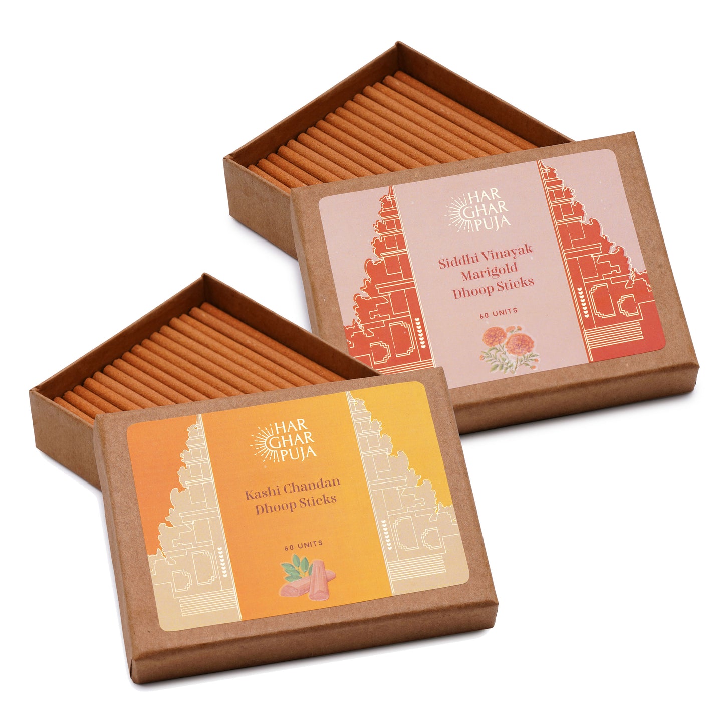 Har Ghar Puja Chandan & Marigold Dhoop Sticks