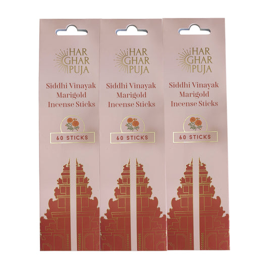 Har Ghar Puja Siddhi Vinayak Marigold Incense Sticks (Set of 3)