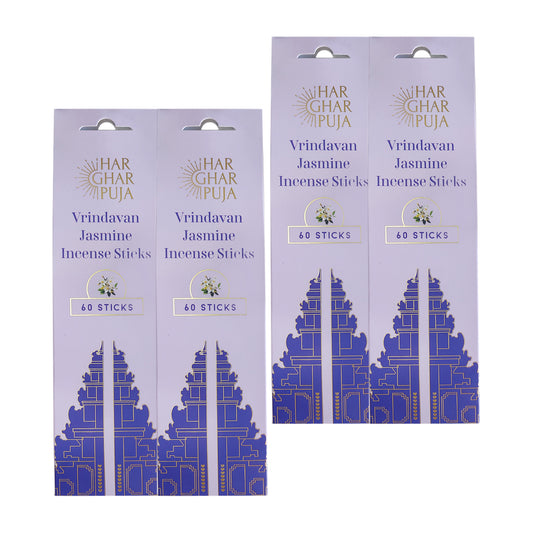 Har Ghar Puja Vrindavan Jasmine Incense Sticks (Set of 4)