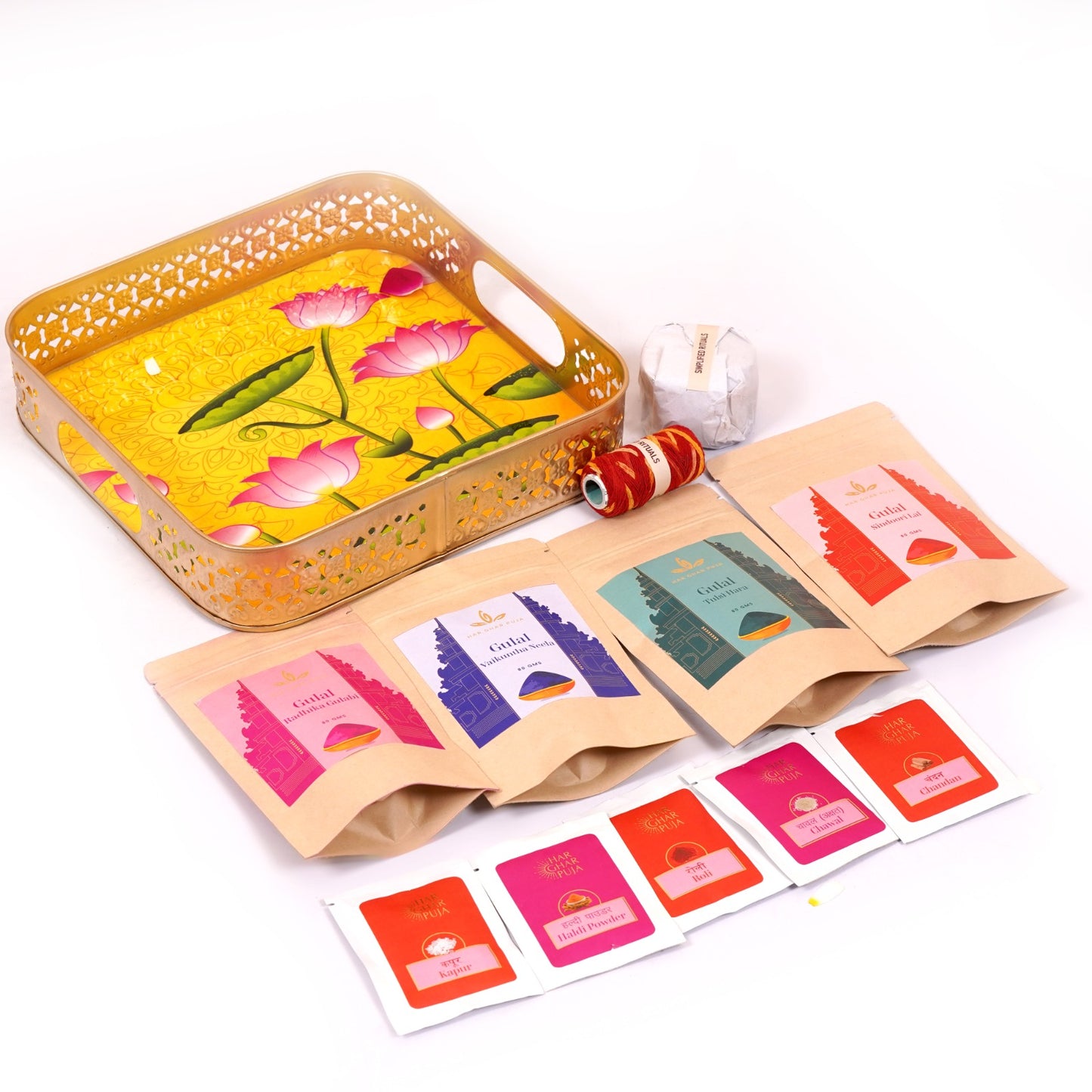 Har Ghar Puja Holi Celebration Box – Puja & Herbal Gulal Set