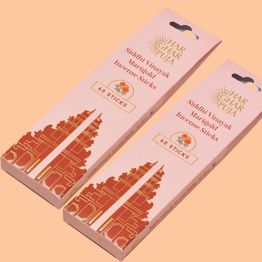 Har Ghar Puja Siddhi Vinayak Marigold Incense Sticks (Set of 2)